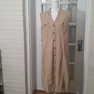 White Stag Beige Midi Dress with Pockets 12/14